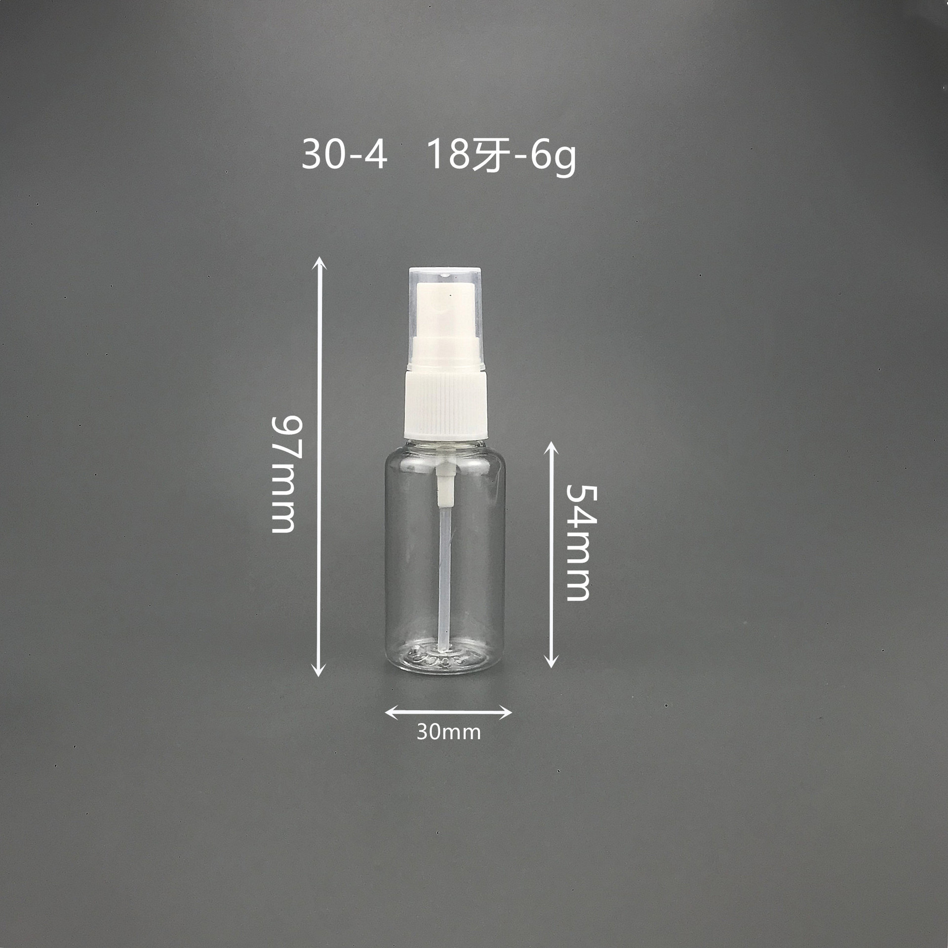 30ml 투명한 둥근 애완 동물 플라스틱 분무기 병 